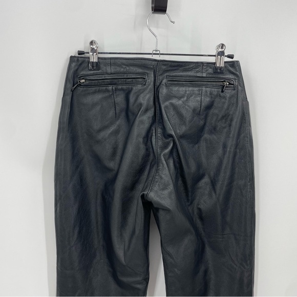 Harley Davidson Black Leather Pants Sz 2 Inseam 30.5” moto biker - Picture 10 of 11